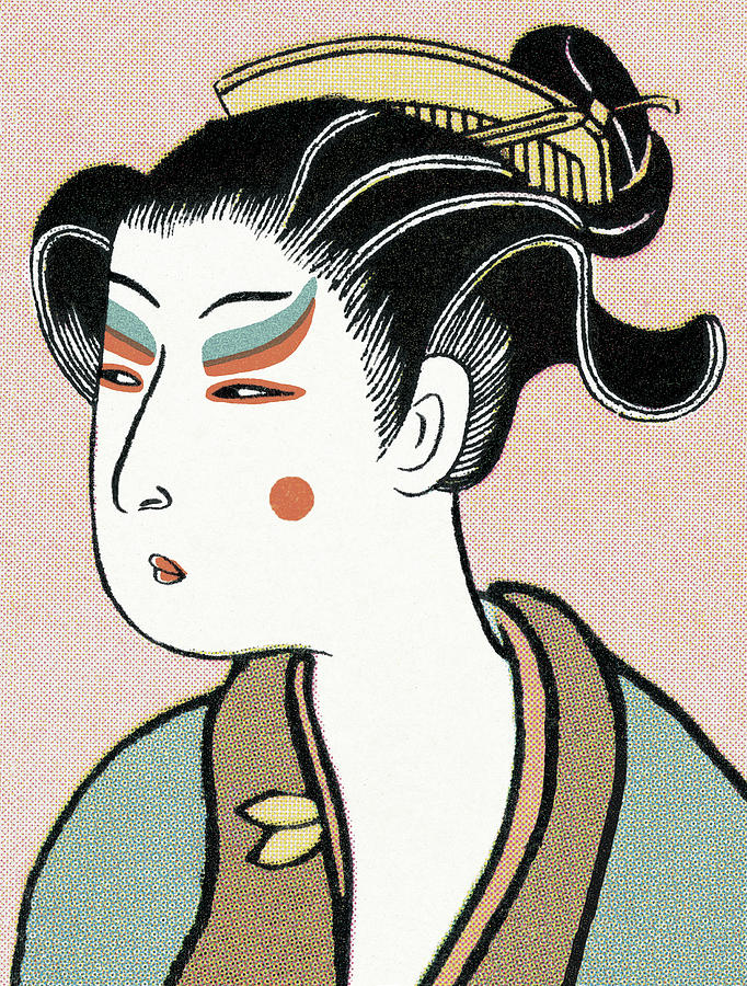 Vintage Drawing - Asian Woman #20 by CSA Images
