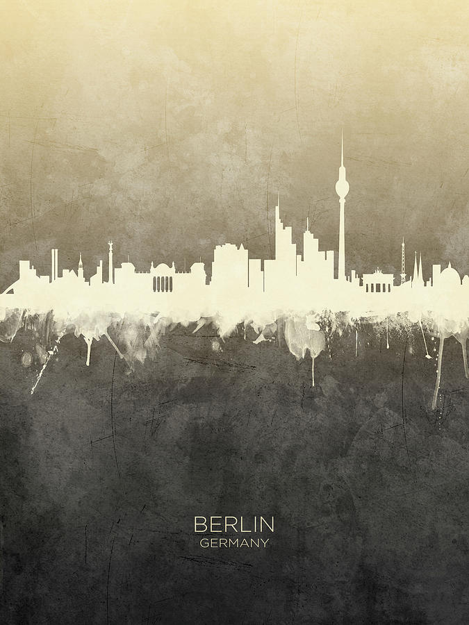 Berlin Digital Art - Berlin Germany Skyline #20 by Michael Tompsett