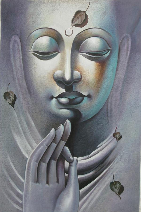 Acrylic Painting - Buddha #21 by Vishal Gurjar