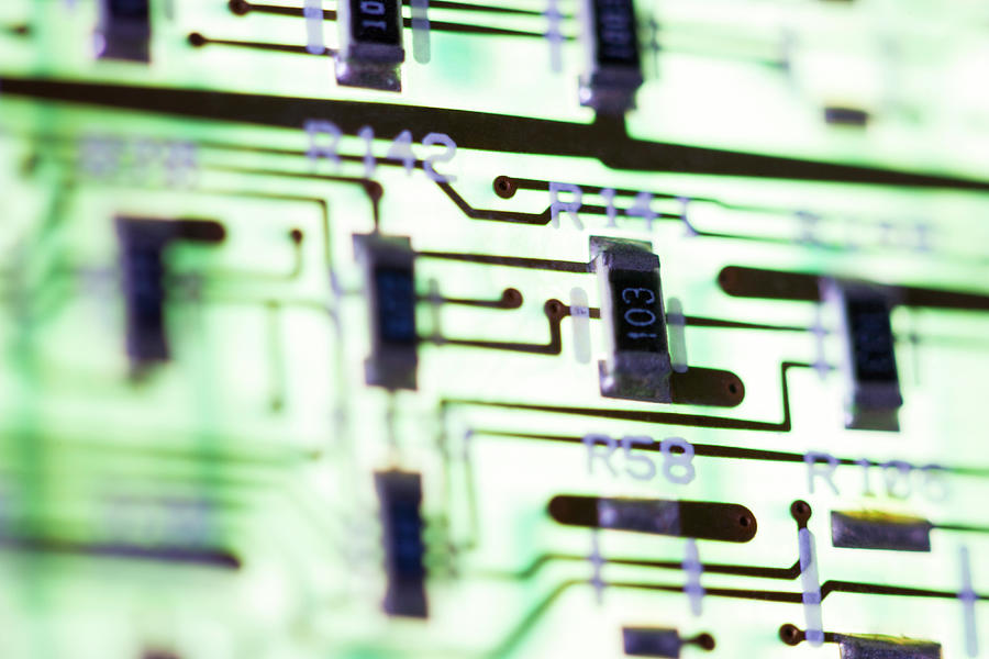Abstract Photograph - Close-up Of A Circuit Board #20 by Nicholas Rigg
