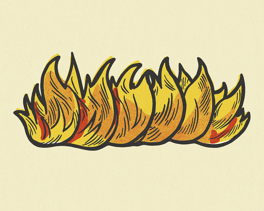 Vintage Drawing - Flames #20 by CSA Images