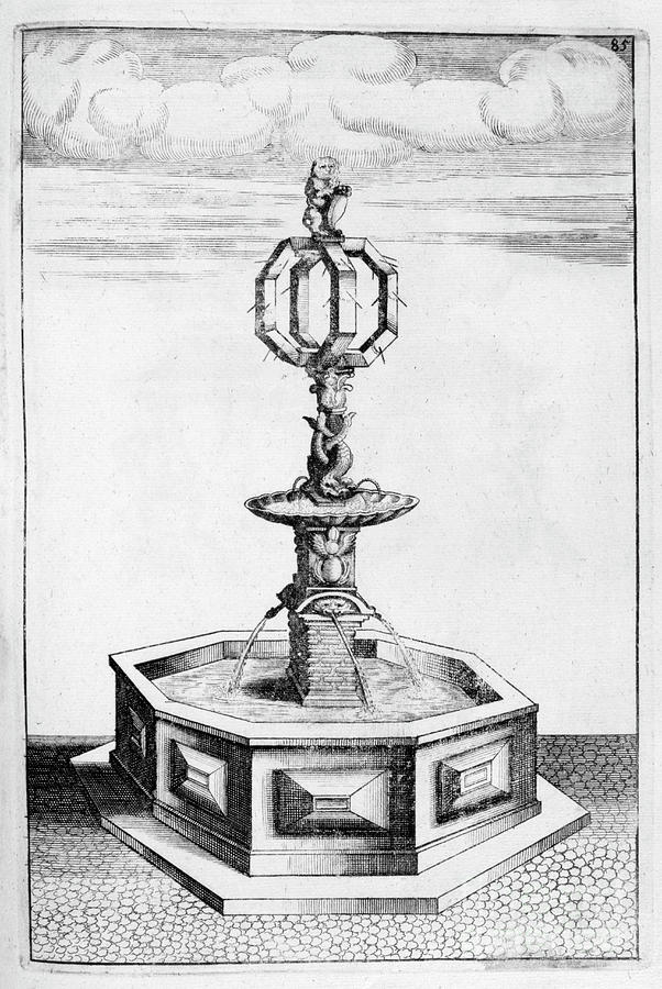 Fountain Design, 1664. Artist Georg #20 Drawing by Print Collector