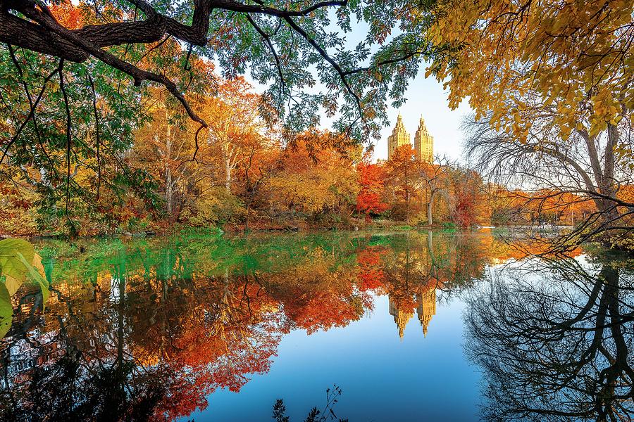 Lake At Central Park, Nyc #20 Digital Art by Antonino Bartuccio