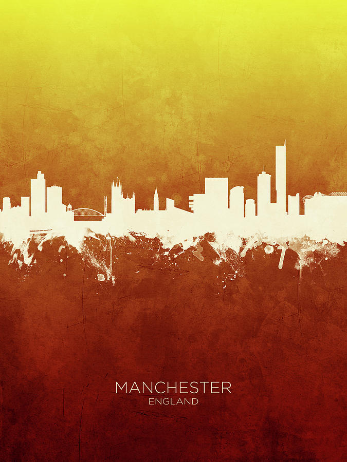 Manchester England Skyline #20 Digital Art by Michael Tompsett