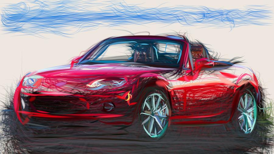 Mazda MX 5 Draw Digital Art by CarsToon Concept - Fine Art America