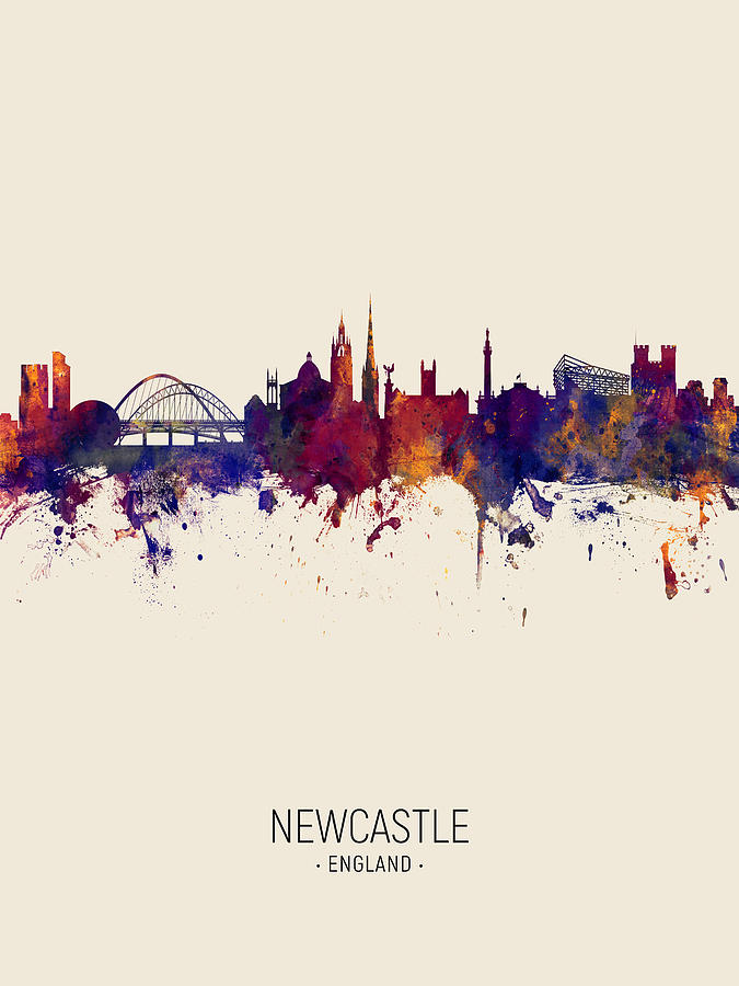 Newcastle England Skyline Digital Art By Michael Tompsett - Fine Art 