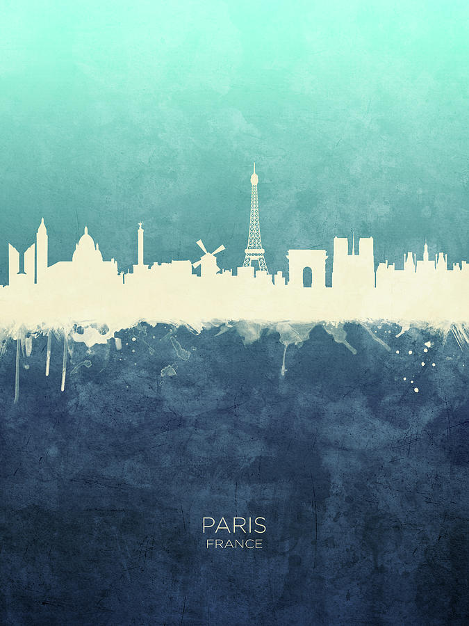 Paris France Skyline #20 Digital Art by Michael Tompsett