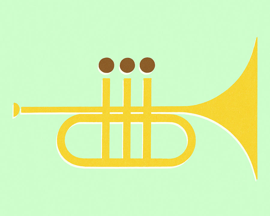 Music Drawing - Trumpet #20 by CSA Images