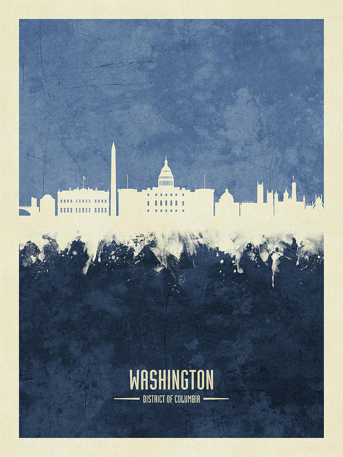 Washington DC Skyline #20 Digital Art by Michael Tompsett