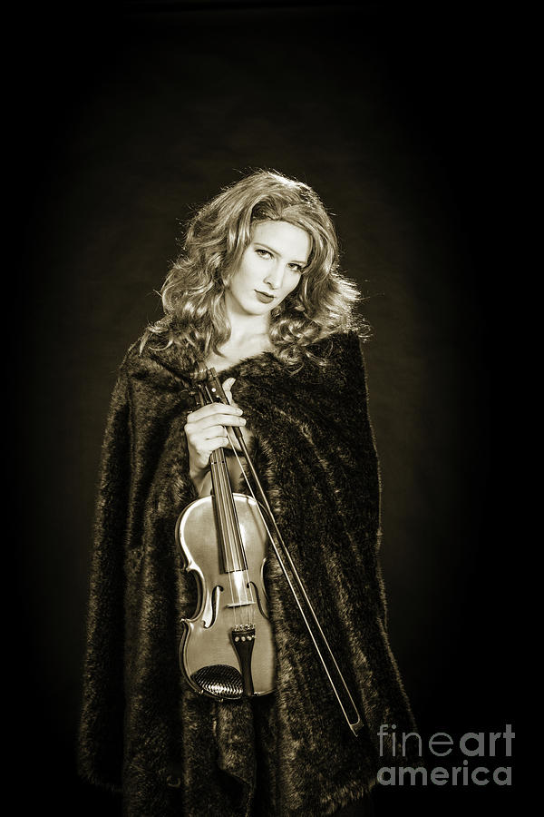 201.1854 Violin Musician Black and White #2011854 Photograph by M K Miller