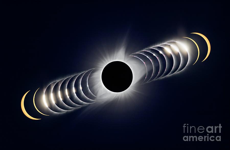 2017 Eclipse Time Sequence Composite Photograph by Alan Dyer/vwpics