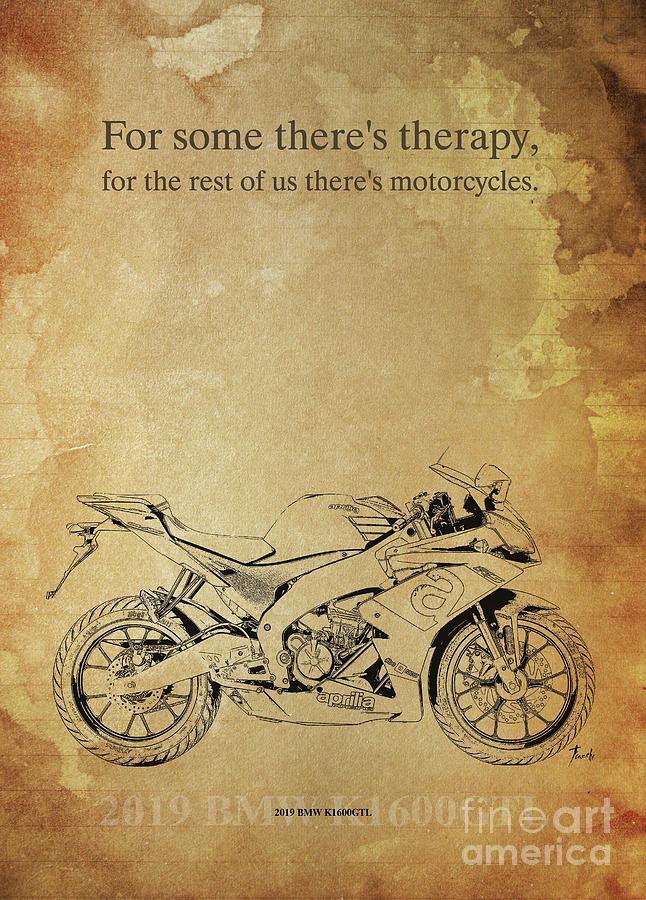 2018 Aprilia RS125,Original Artwork. Motorcycle quote Drawing by ...