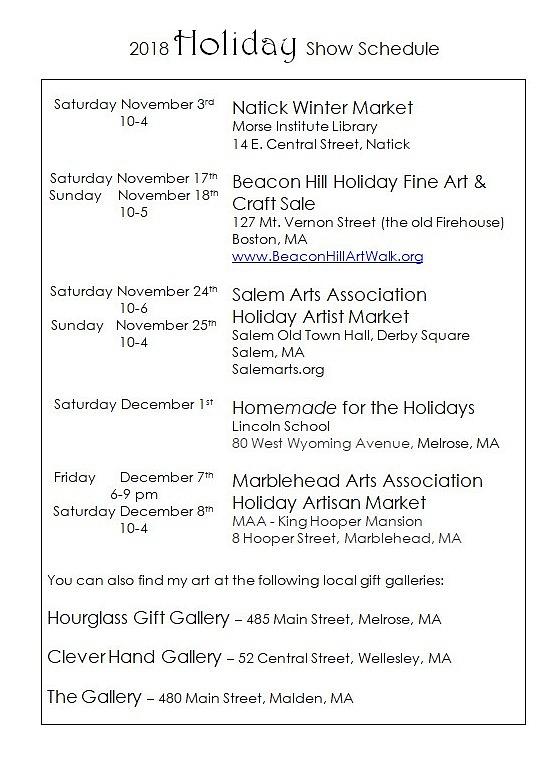 2018 Holiday Show Schedule by Caroline Sainis 2018 Holiday Show Schedule by Caroline Sainis