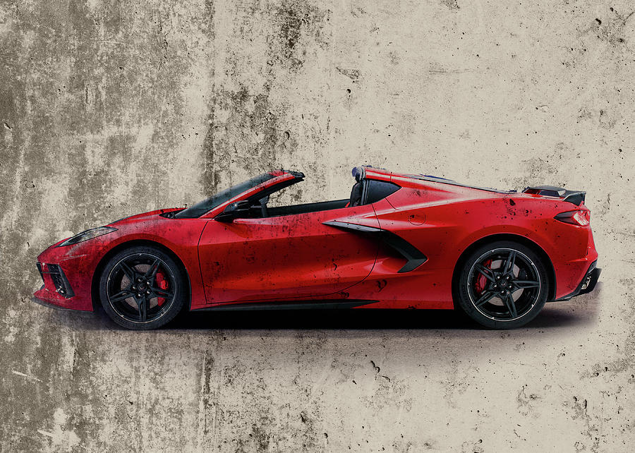 2020 Mixed Media - 2020 Corvette Side Profile Luxury Sports Car Series by Design Turnpike
