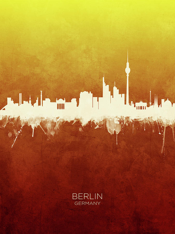 Berlin Digital Art - Berlin Germany Skyline #21 by Michael Tompsett
