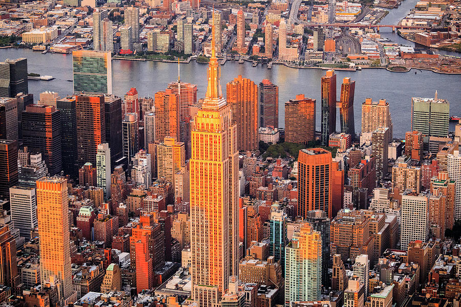 Cityscape With Empire State Bldg #21 Digital Art by Antonino Bartuccio