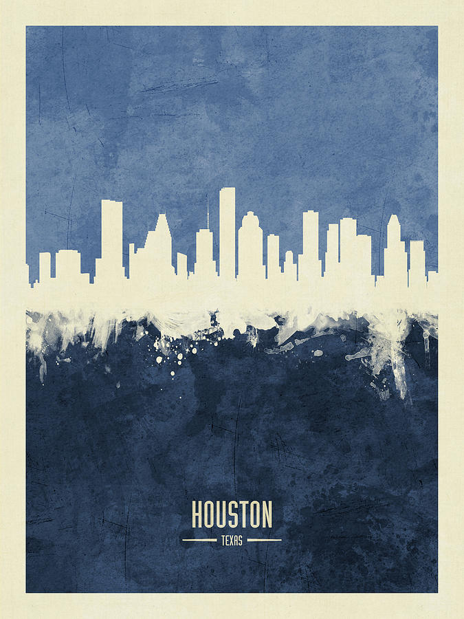 Houston Digital Art - Houston Texas Skyline #21 by Michael Tompsett