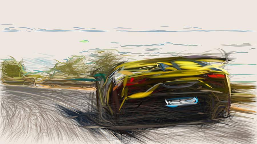 Lamborghini Aventador SVJ Drawing #22 Digital Art by CarsToon Concept