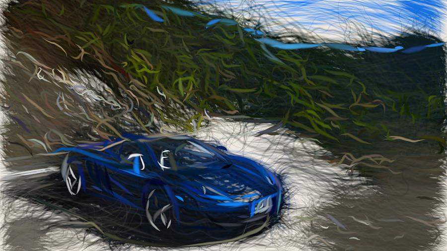 McLaren 12C Spider Draw #22 Digital Art by CarsToon Concept