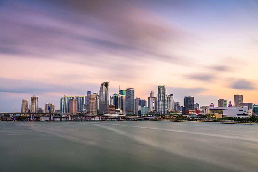 Miami Photograph - Miami, Florida, Usa Downtown Skyline #21 by Sean Pavone