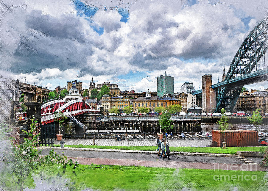 Newcastle upon Tyne city art  #21 Digital Art by Justyna Jaszke JBJart