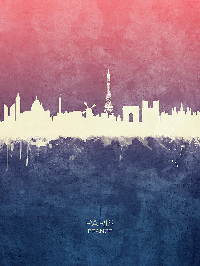 Paris Digital Art - Paris France Skyline #21 by Michael Tompsett