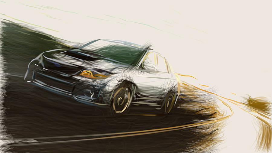 Subaru Impreza WRX Draw #22 Digital Art by CarsToon Concept