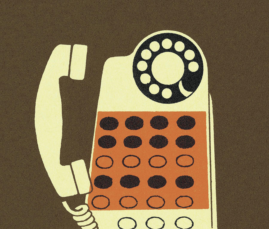 Vintage Drawing - Telephone #21 by CSA Images