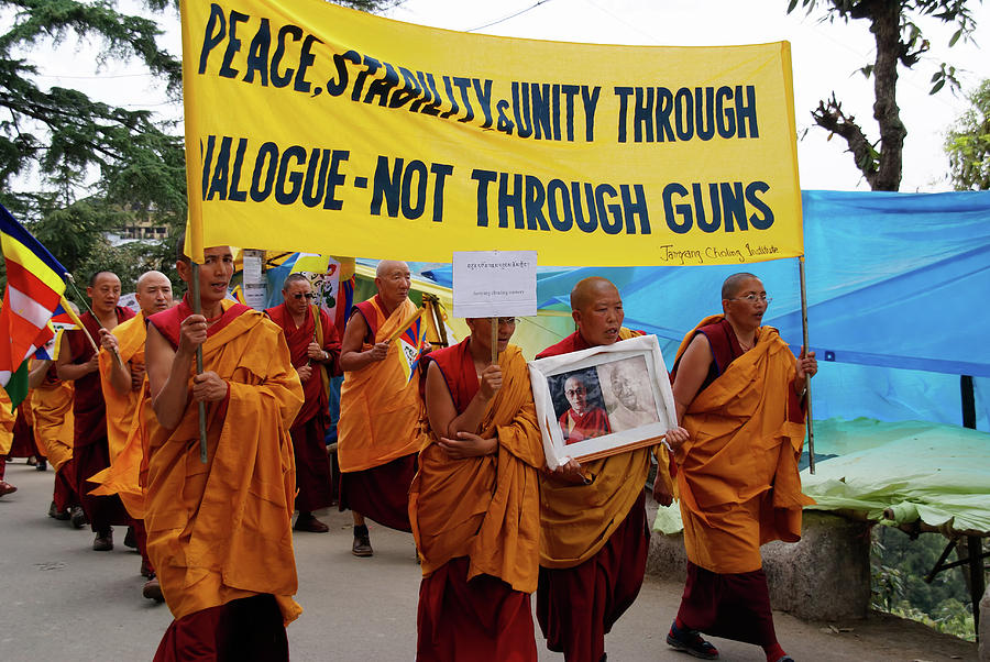 Tibetan Protest to return Tibet to Tibetans #21 Digital Art by Carol Ailles