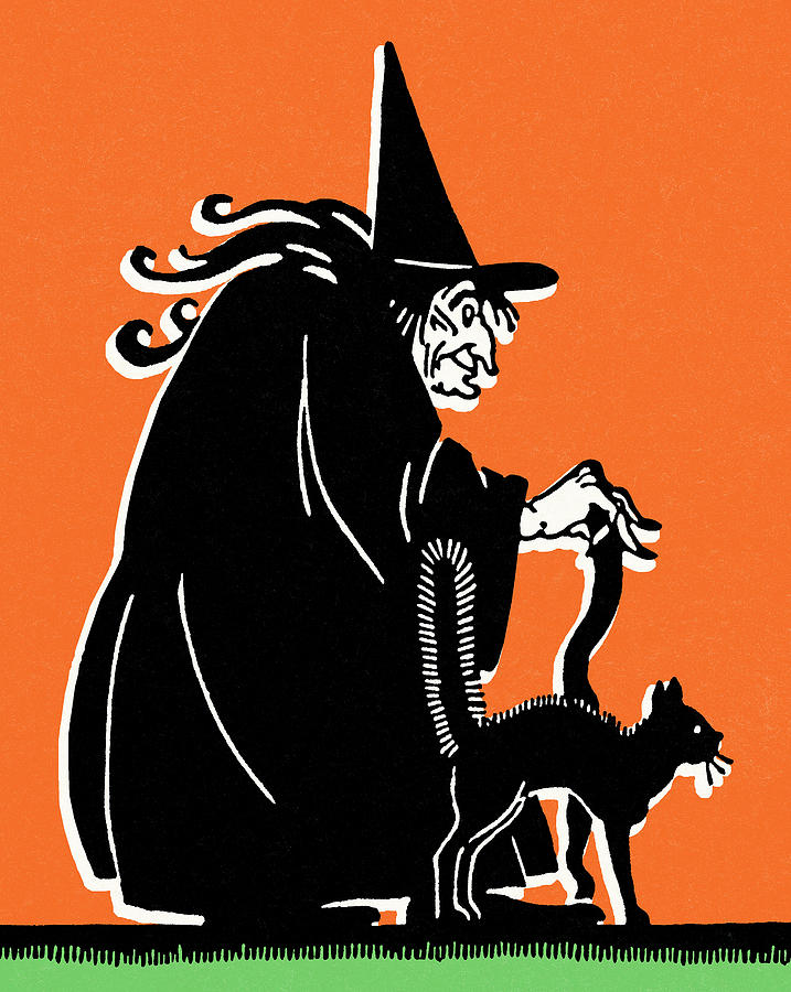 Halloween Drawing - Witch #21 by CSA Images