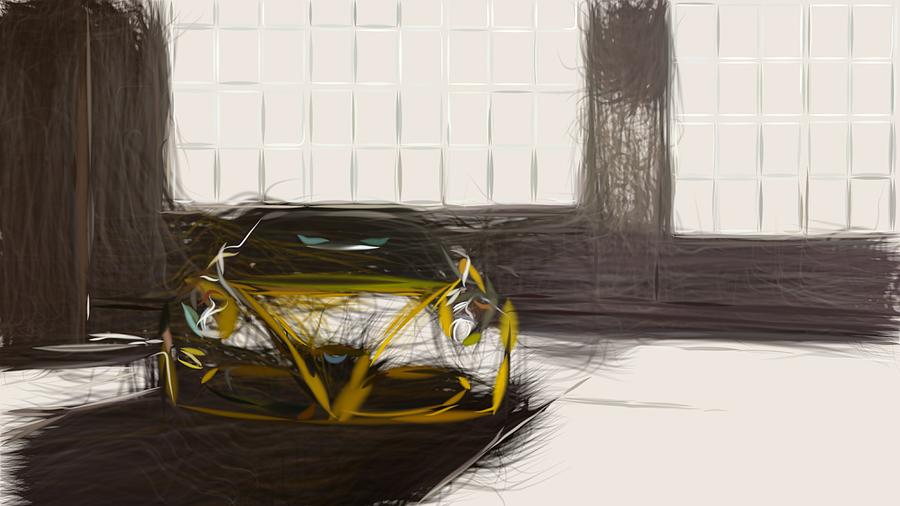 Alfa Romeo 4C Spider Drawing #23 Digital Art by CarsToon Concept