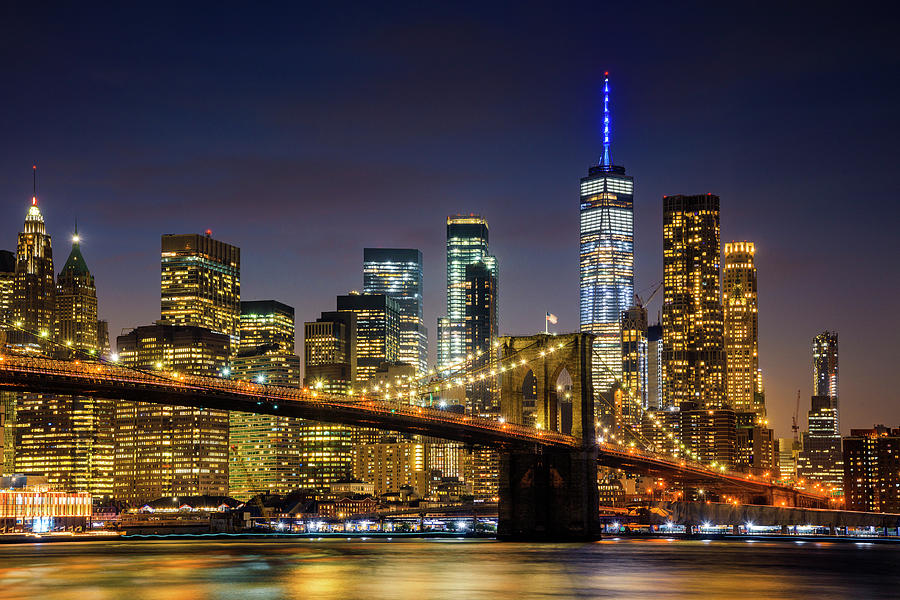 Brooklyn Bridge & Nyc Skyline Digital Art by Antonino Bartuccio - Fine ...