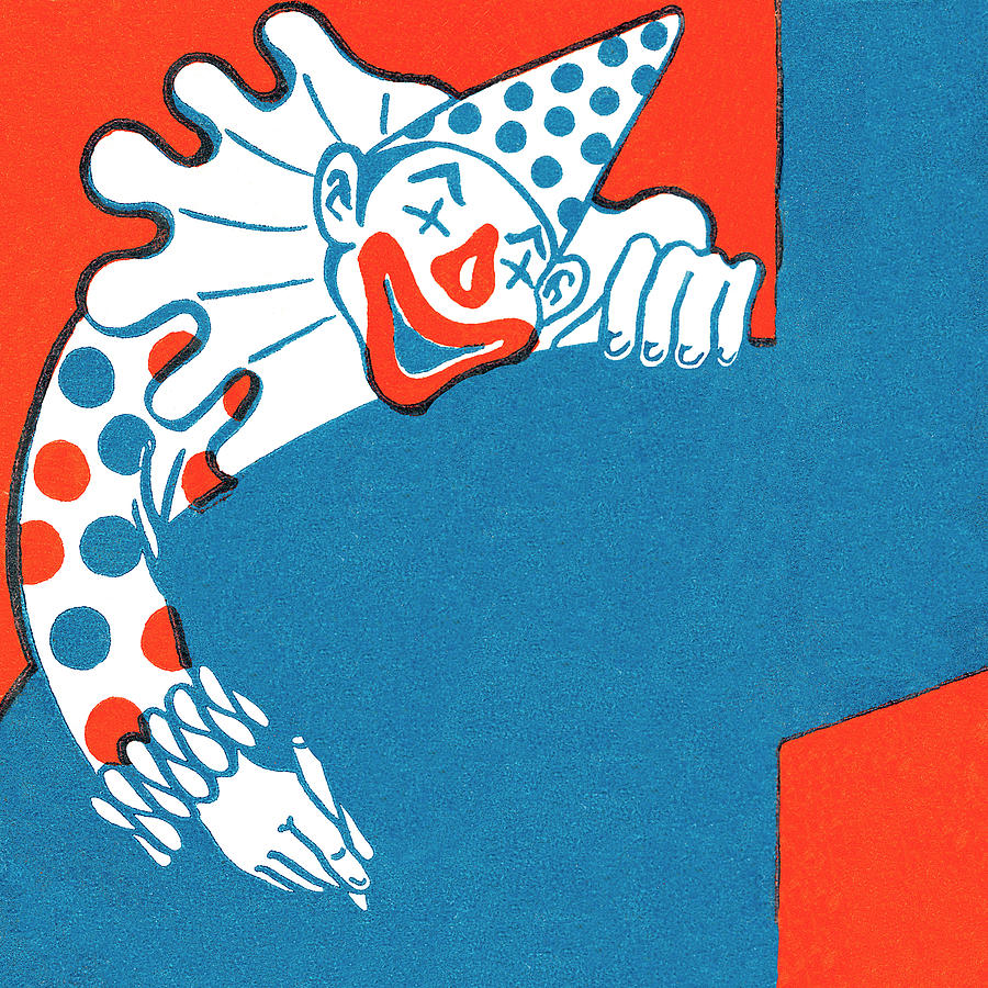 Vintage Drawing - Clown #22 by CSA Images