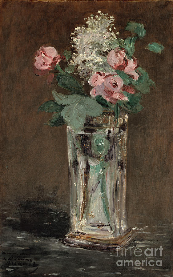 Flowers In A Crystal Vase Painting by Edouard Manet