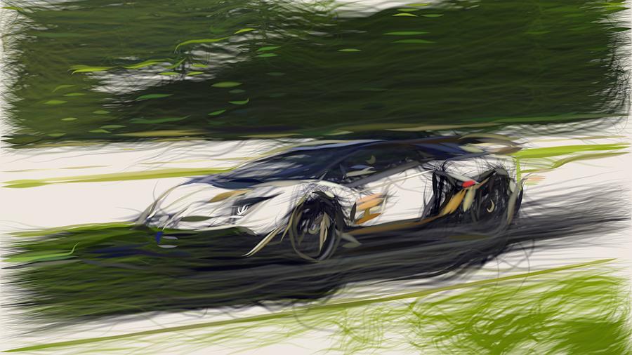 Lamborghini Aventador SVJ Drawing #23 Digital Art by CarsToon Concept