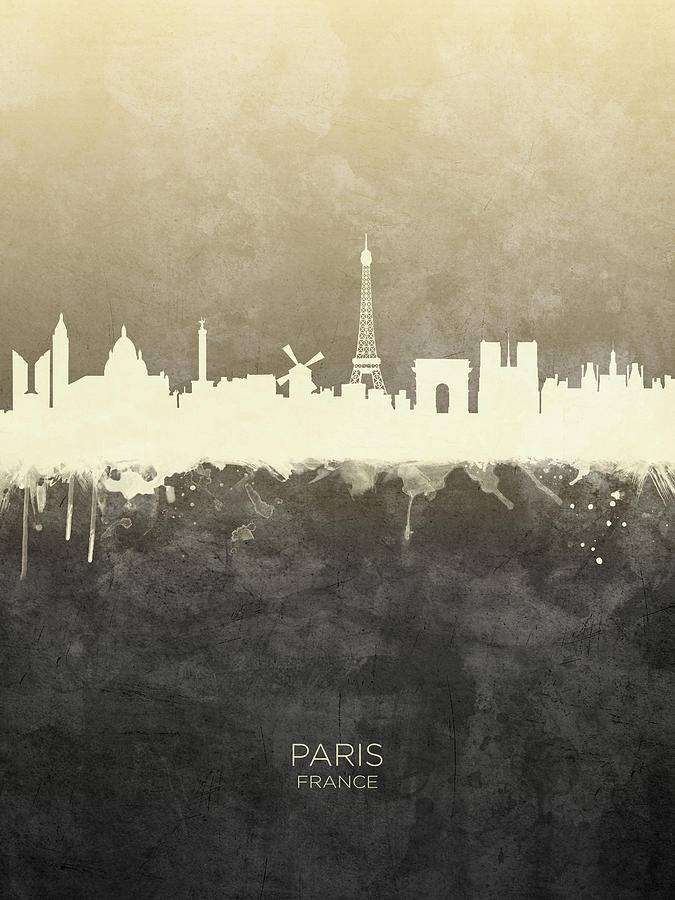 Paris France Skyline #22 Digital Art by Michael Tompsett