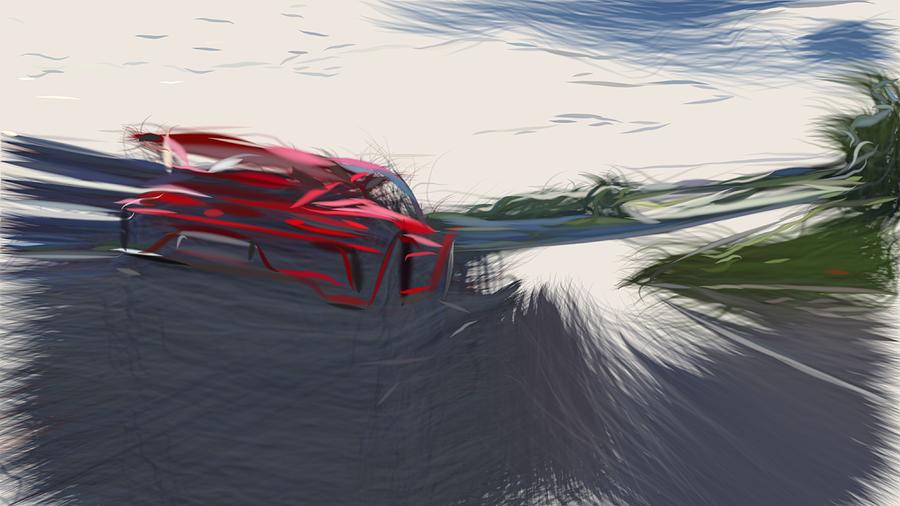 Porsche 911 GT3 Drawing #23 Digital Art by CarsToon Concept
