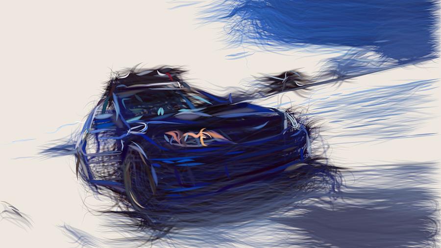 Subaru Impreza WRX Draw #23 Digital Art by CarsToon Concept