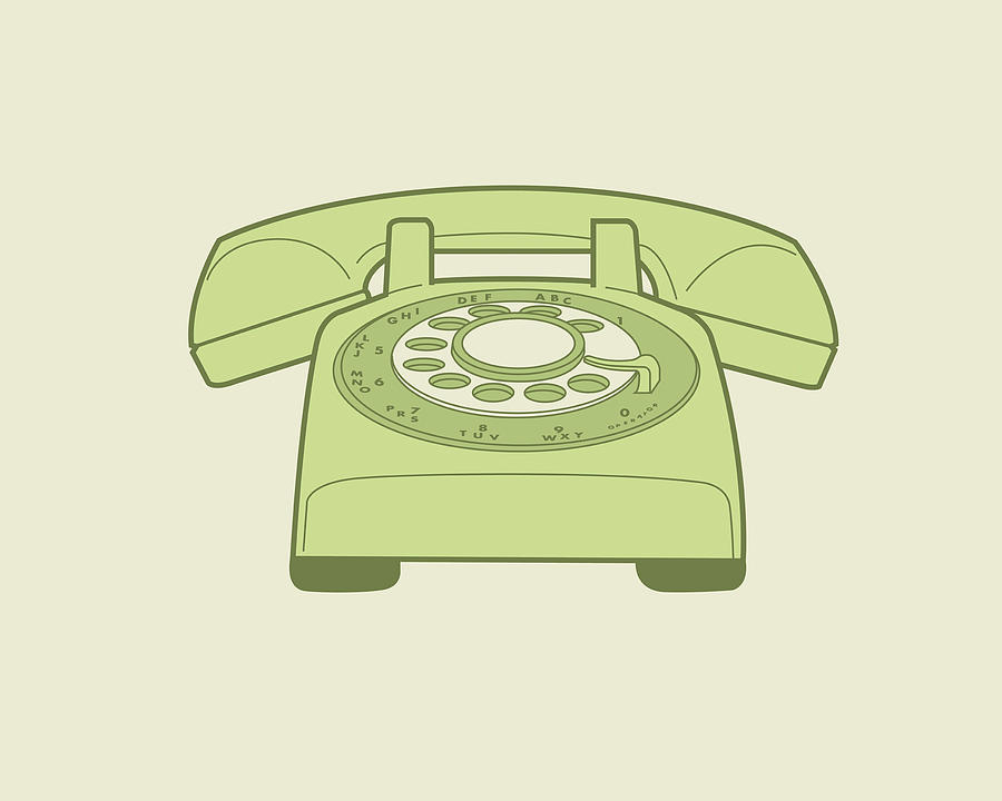 Vintage Drawing - Telephone #22 by CSA Images