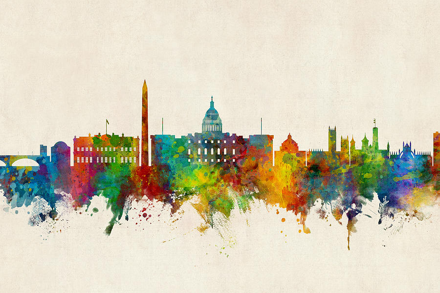 Washington DC Skyline #22 Digital Art by Michael Tompsett