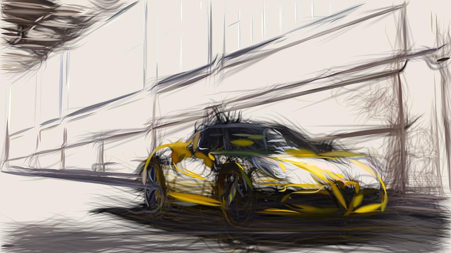 Alfa Romeo 4C Spider Drawing #24 Digital Art by CarsToon Concept