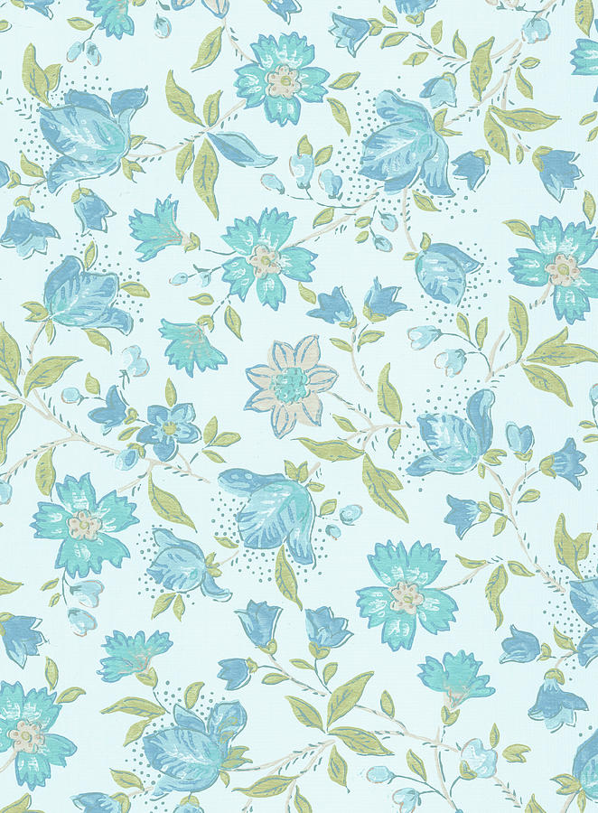 Vintage Drawing - Flower pattern #23 by CSA Images