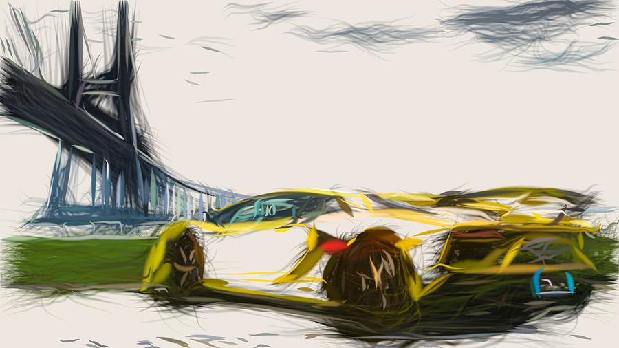 Lamborghini Aventador SVJ Drawing #24 Digital Art by CarsToon Concept