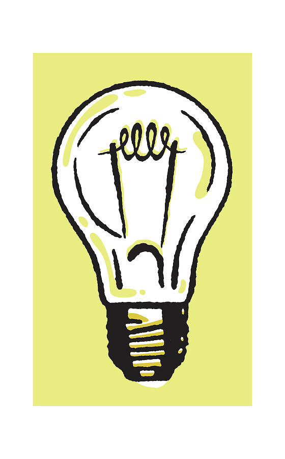 Vintage Drawing - Light bulb #23 by CSA Images