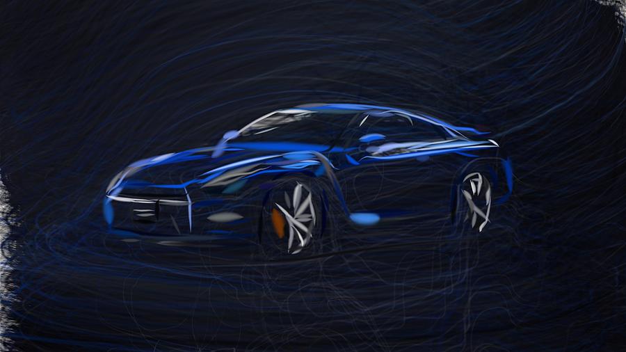 Nissan GT R Draw Digital Art by CarsToon Concept - Fine Art America