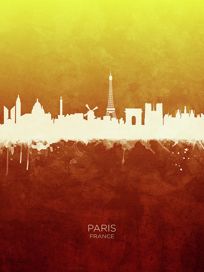 Paris France Skyline #23 Digital Art by Michael Tompsett