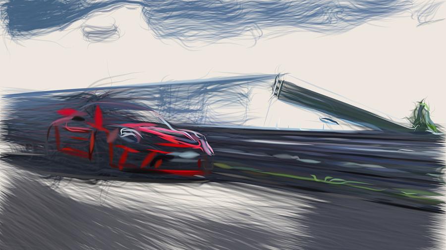 Porsche 911 GT3 Drawing #24 Digital Art by CarsToon Concept