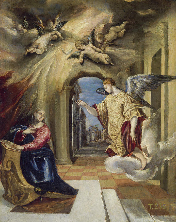 El Greco Painting - The Annunciation #23 by El Greco