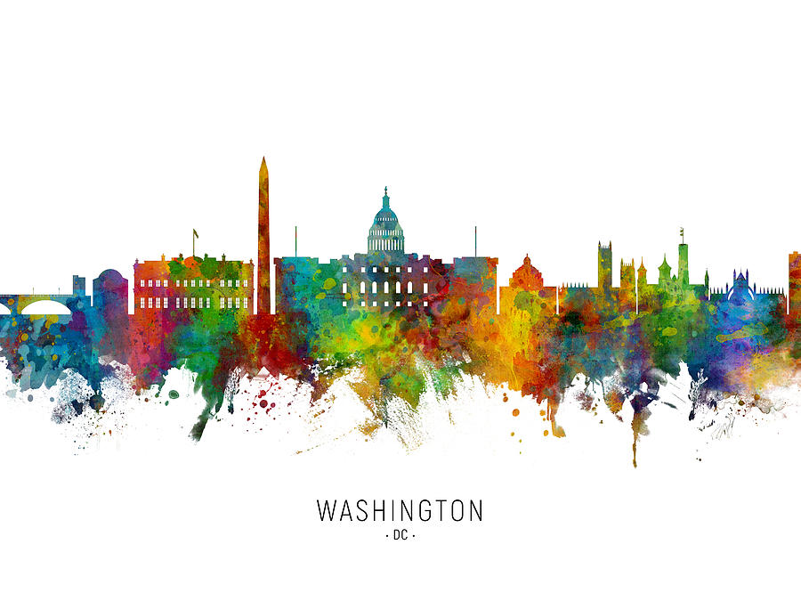 Washington DC Skyline #23 Digital Art by Michael Tompsett