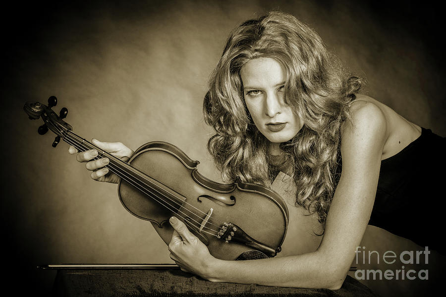 230.1854 Violin Musician Black and White #2301854 Photograph by M K Miller